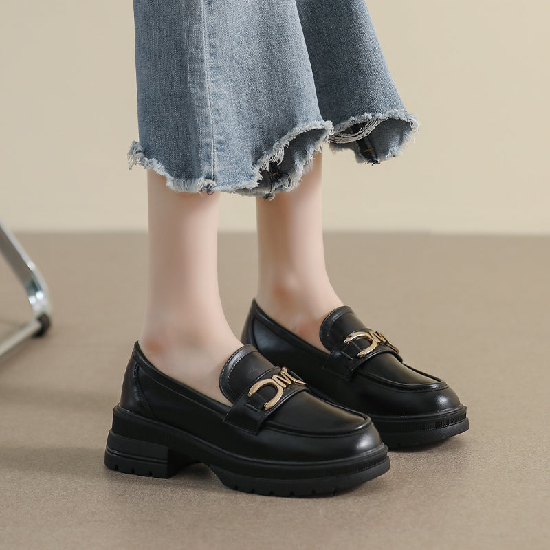 Women Casual Stylish Thick Soled Loafers Newgew Shoes