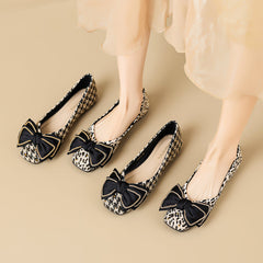 Women Fashion Bowknot Soft Leather Flats Newgew Shoes