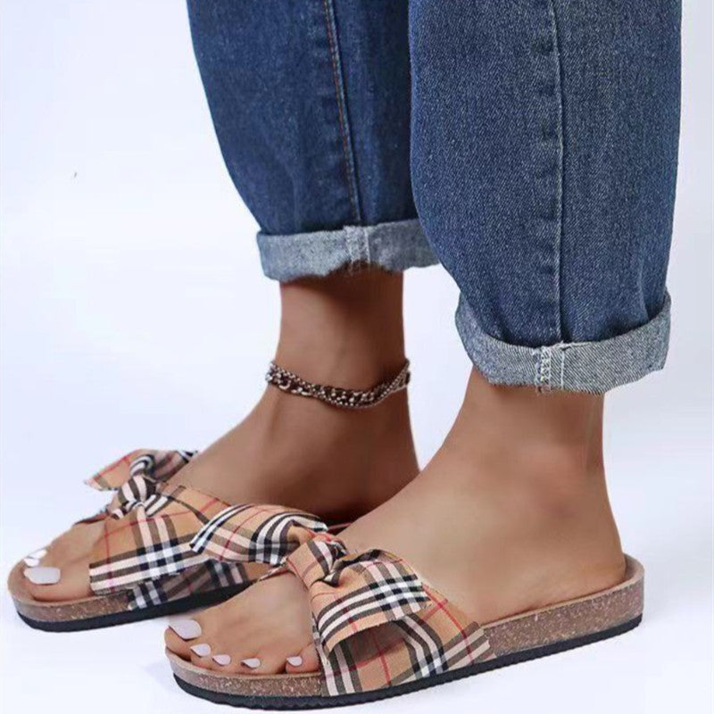 Fashion Casual Patchwork With Bow Round Comfortable Shoes NewGew