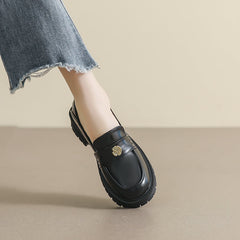 Women Retro Minimalist Casual Thick Soled Loafers Newgew Shoes