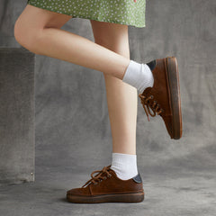 Women Retro Handcraft Leather Soft Casual Shoes Newgew Shoes