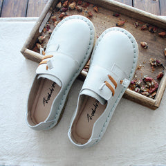 Women Retro Soft Cowhide Leather Casual Shoes Newgew Shoes