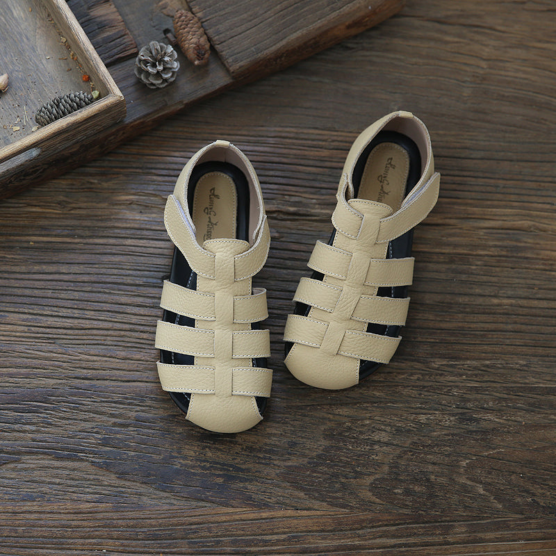 Women Retro Handcraft Plaited Leather Casual Sandals Newgew Shoes