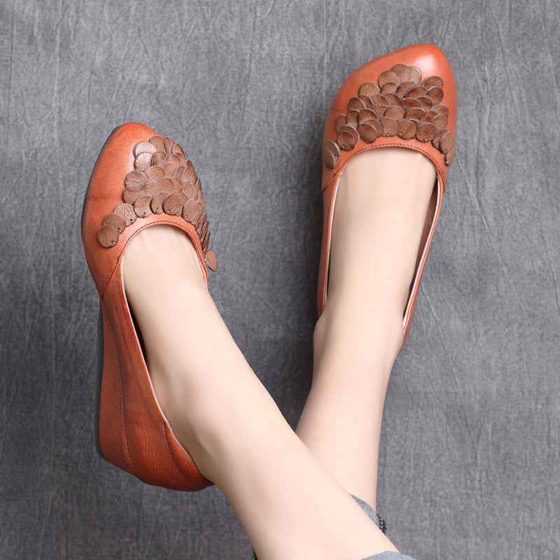 Women Retro Leather Wedge Pump Newgew Shoes