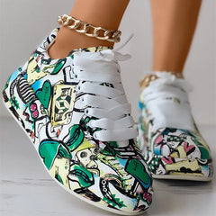 Fashion Casual Bandage Graffiti Round Comfortable Out Door Shoes NewGew