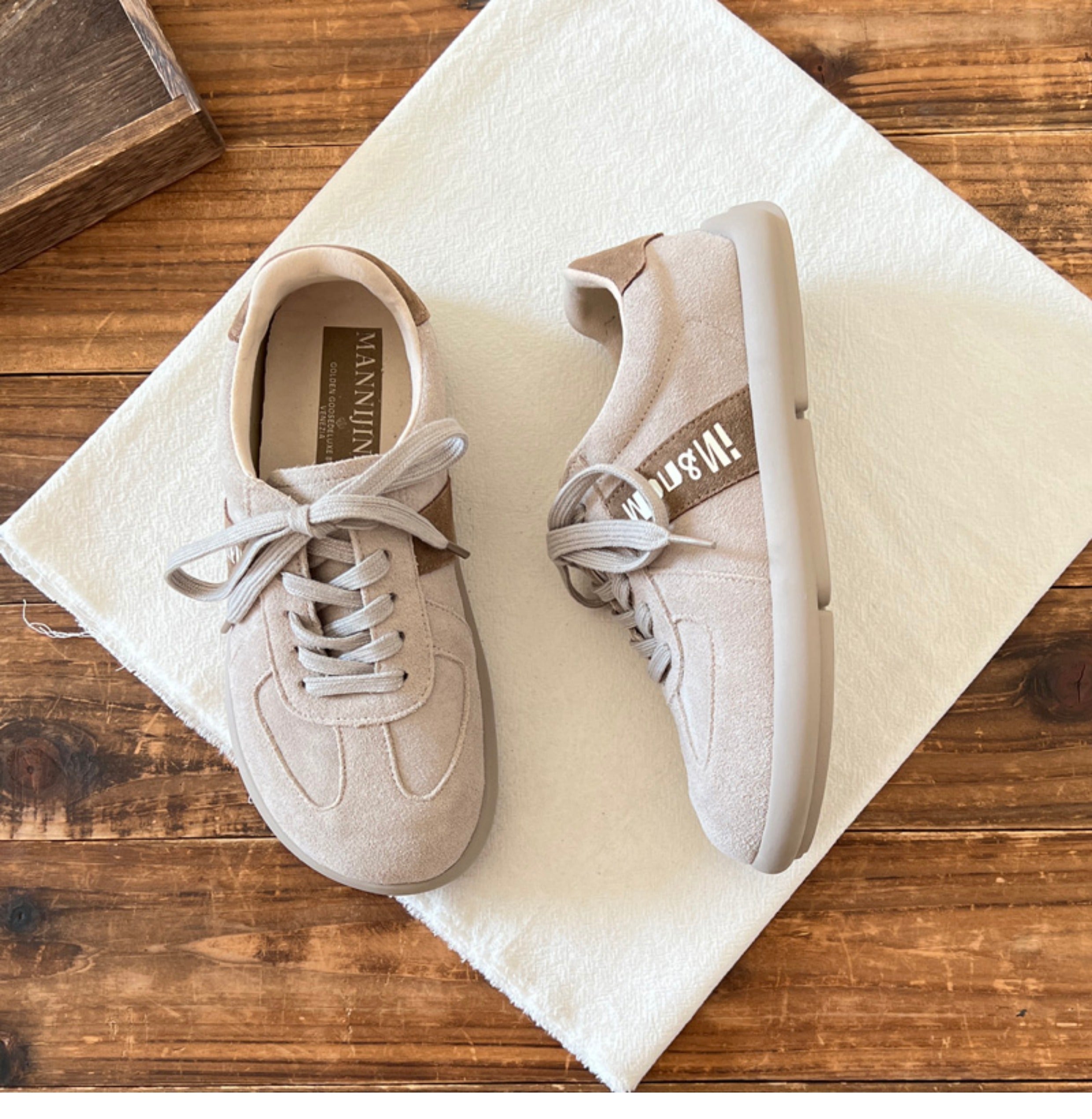 Women Retro Leather Soft Flat Casual Training Shoes Newgew Shoes