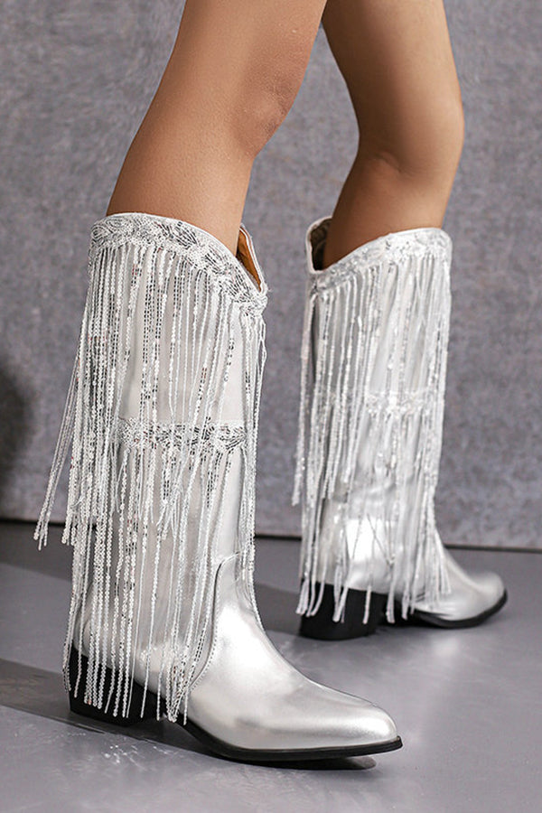 Casual Fringed Mid-calf Boots NewGew