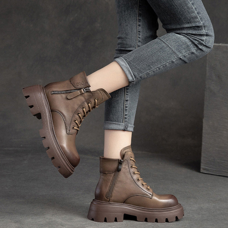 Women Casual Minimalist Soft Leather Boots Newgew Shoes