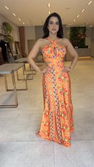 Halterneck Tie Back Cut-Out Maxi Dress Newgew Dresses
