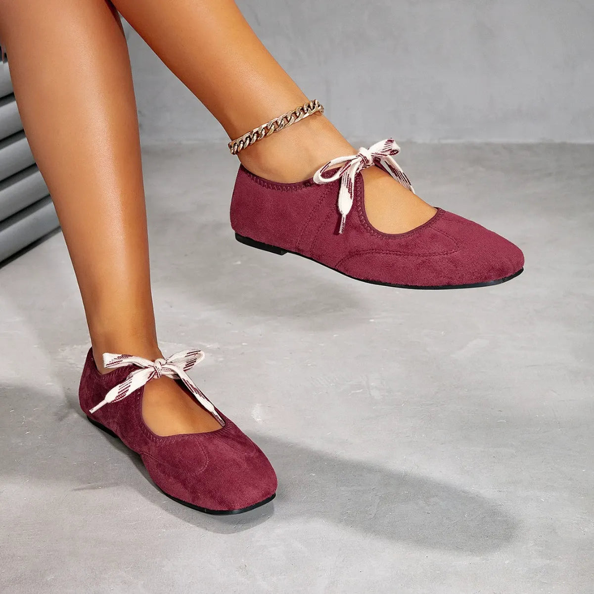 Comfortable Square-Toed Flat Shoes Newgew