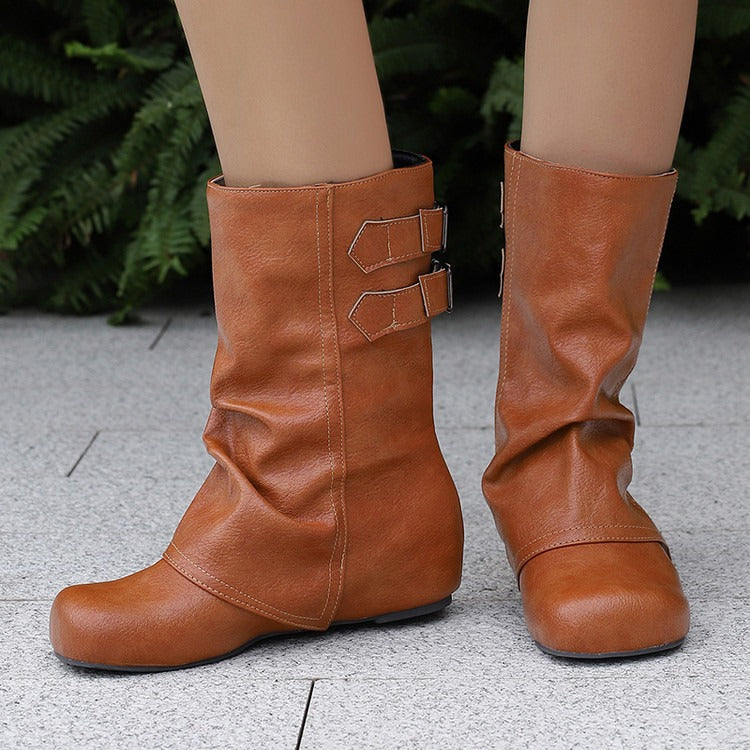 Square Toe Height-Enhancing Ankle Boots Newgew
