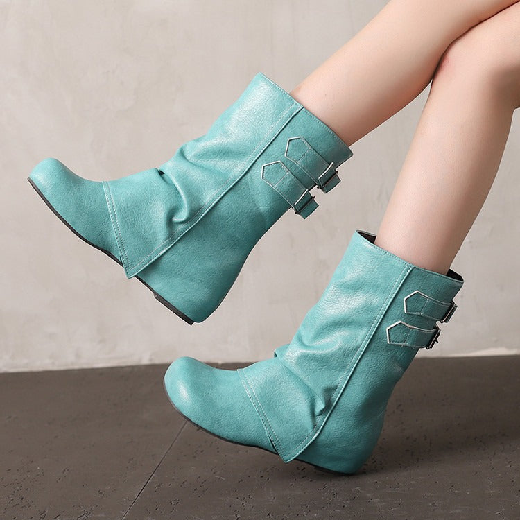 Square Toe Height-Enhancing Ankle Boots Newgew