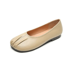 Round Toed Pleated One-Foot Shoes Newgew