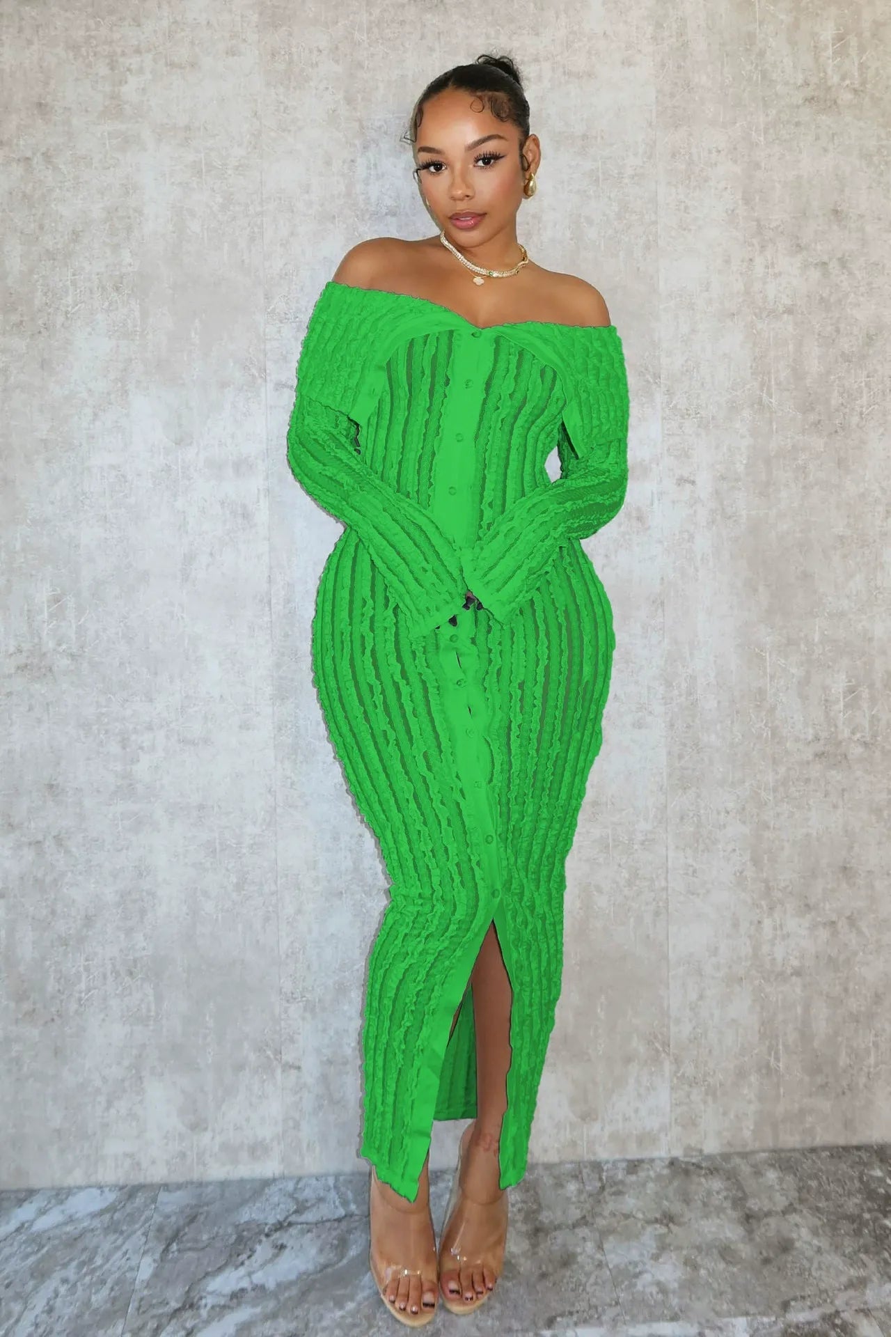 One Collar Wave Dress Newgew