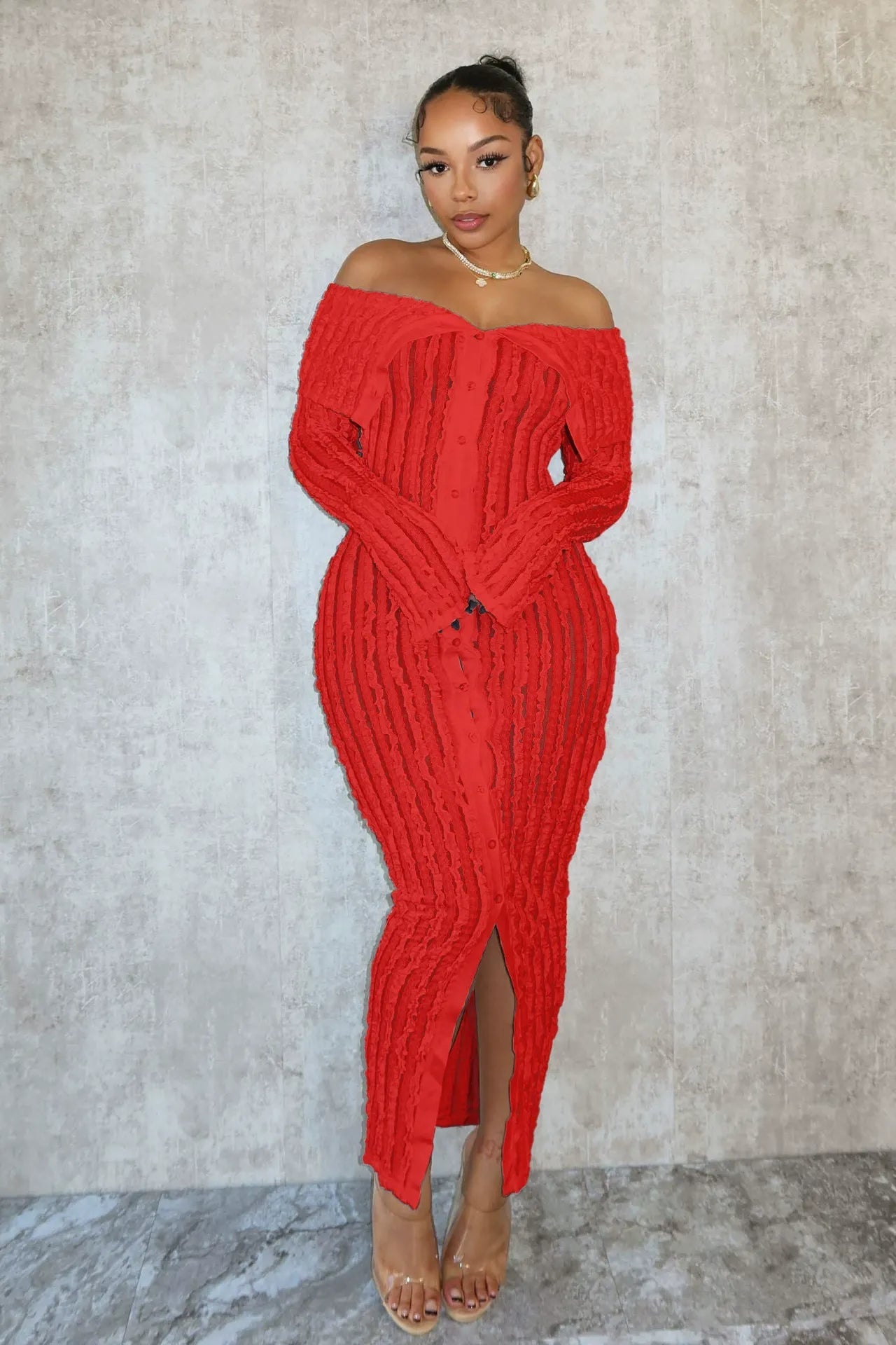 One Collar Wave Dress Newgew