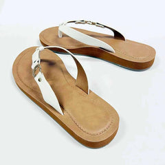 Solid-Colored Flip-Flops Flat Shoes Newgew