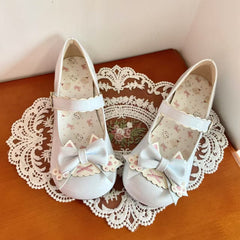 Small Low-Heeled Cat-Ear Bow Shoes Newgew