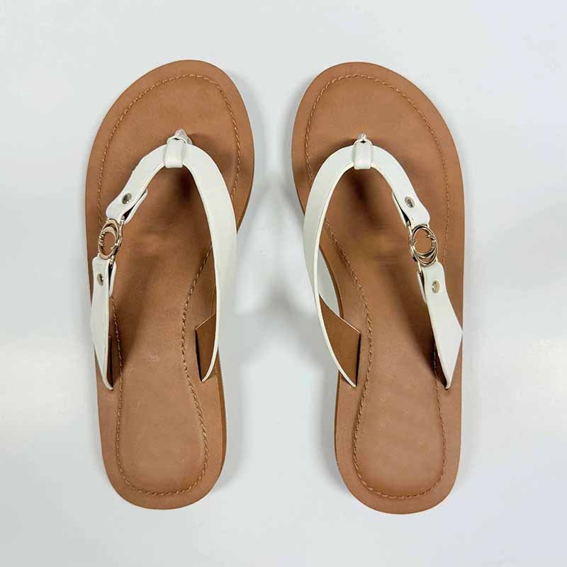 Solid-Colored Flip-Flops Flat Shoes Newgew