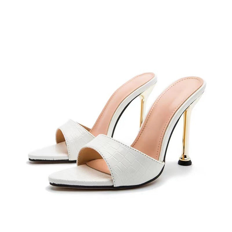 Snake Print Pointed Toe Sandals Newgew