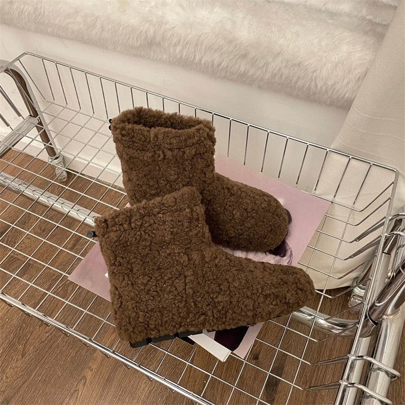 Lamb Fur Short Boots