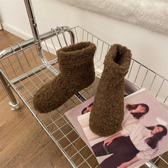 Lamb Fur Short Boots