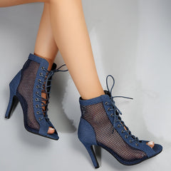 Front Strap Open High-Heeled Sandals Newgew