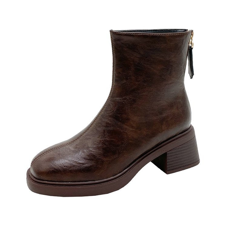 Retro Chunky Heel Ankle Boots Newgew