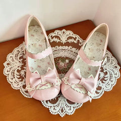 Small Low-Heeled Cat-Ear Bow Shoes Newgew