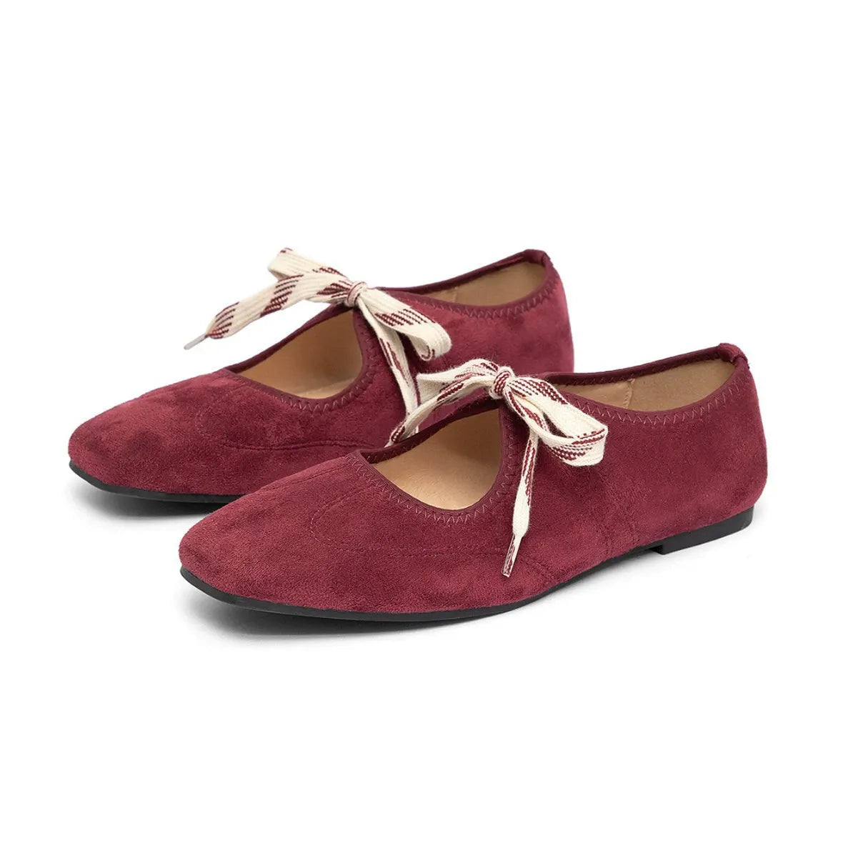 Comfortable Square-Toed Flat Shoes Newgew