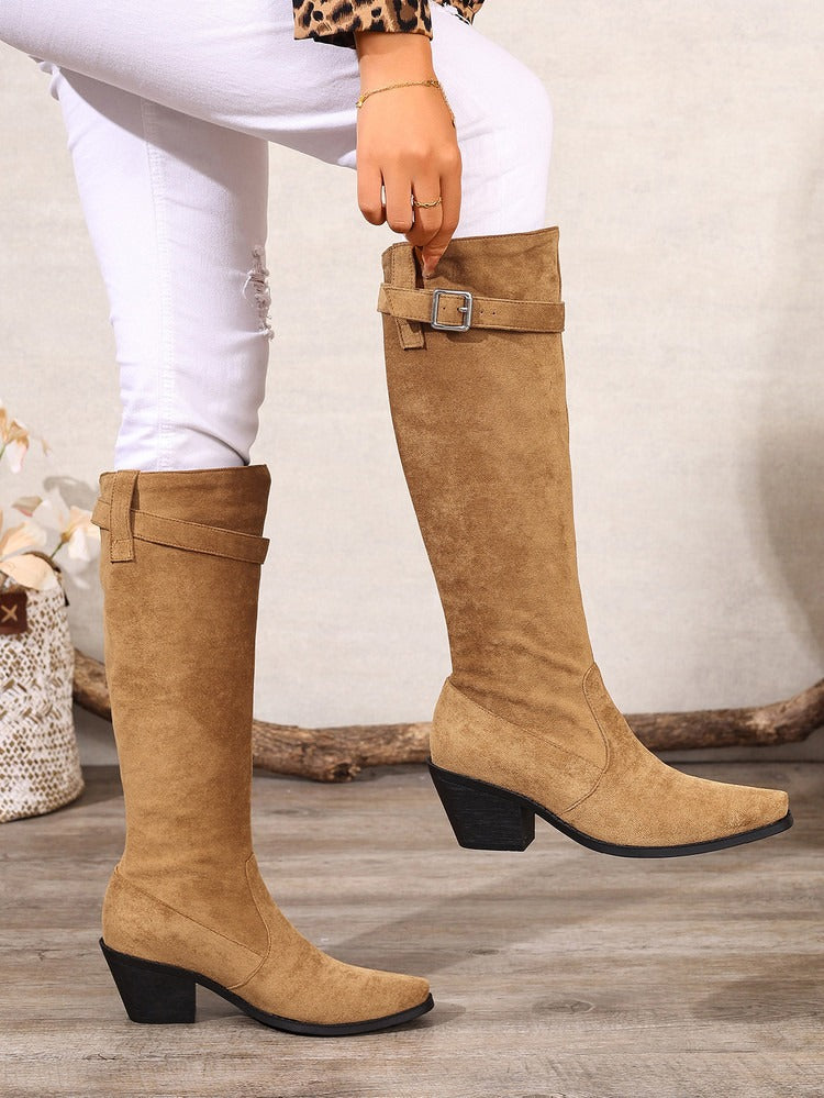 Belts High-Heeled Boots With Thick And Tall Uppers Newgew