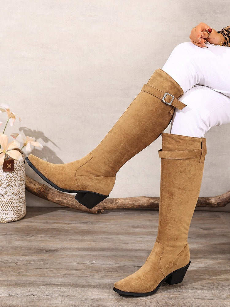 Belts High-Heeled Boots With Thick And Tall Uppers Newgew