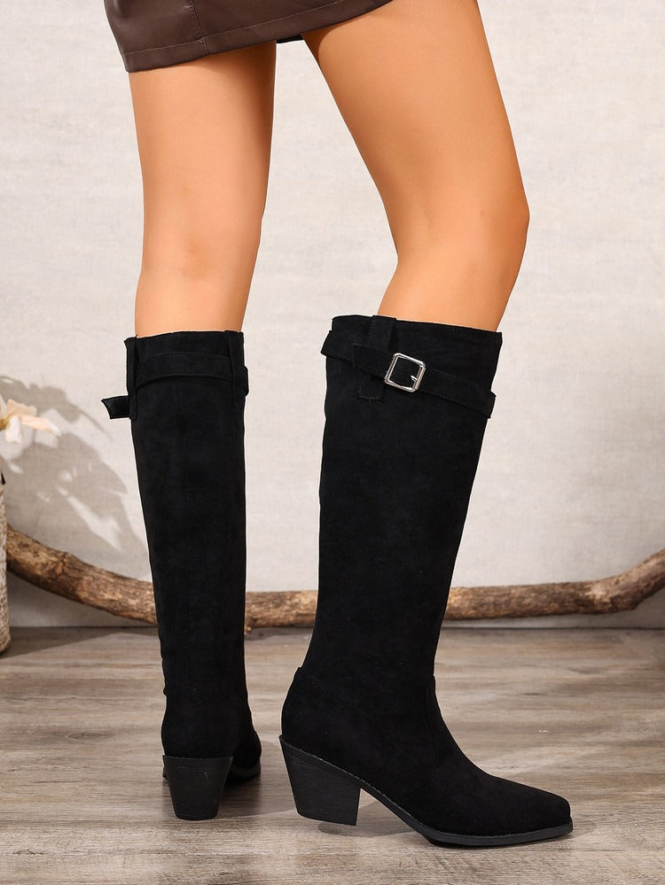 Belts High-Heeled Boots With Thick And Tall Uppers Newgew