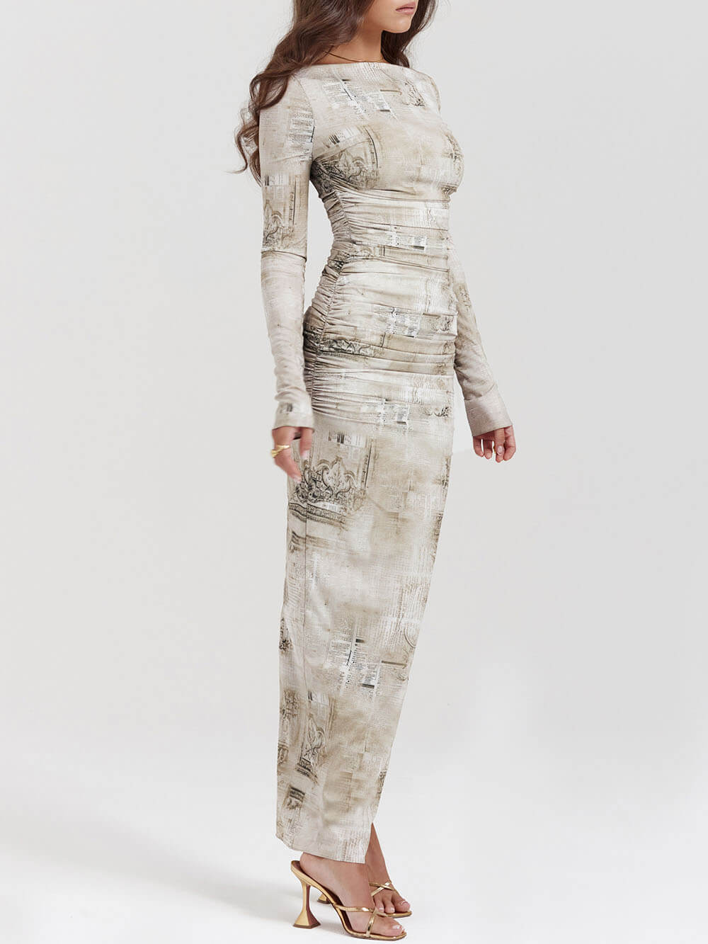 Pale Sage Print Maxi Dress Newgew Dresses