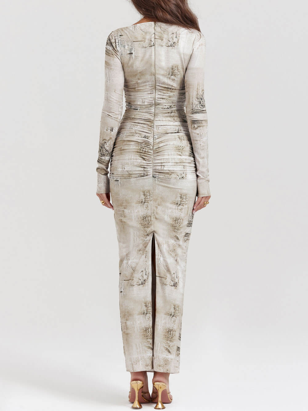 Pale Sage Print Maxi Dress Newgew Dresses