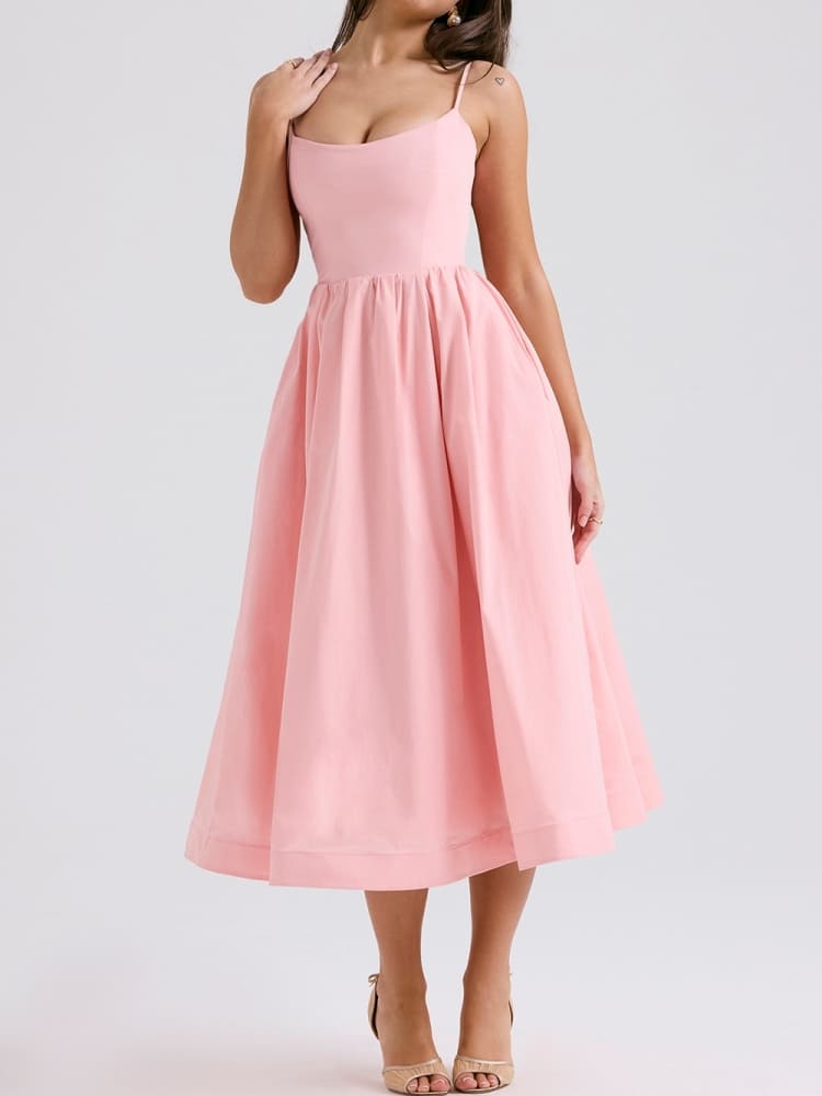 Rose Pink Cotton Corset Sundress Newgew Dresses