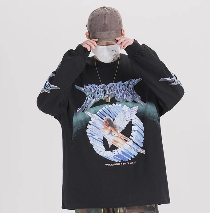 'Made Extreme' Metal Graphic Long Sleeve T-Shirt Newgew