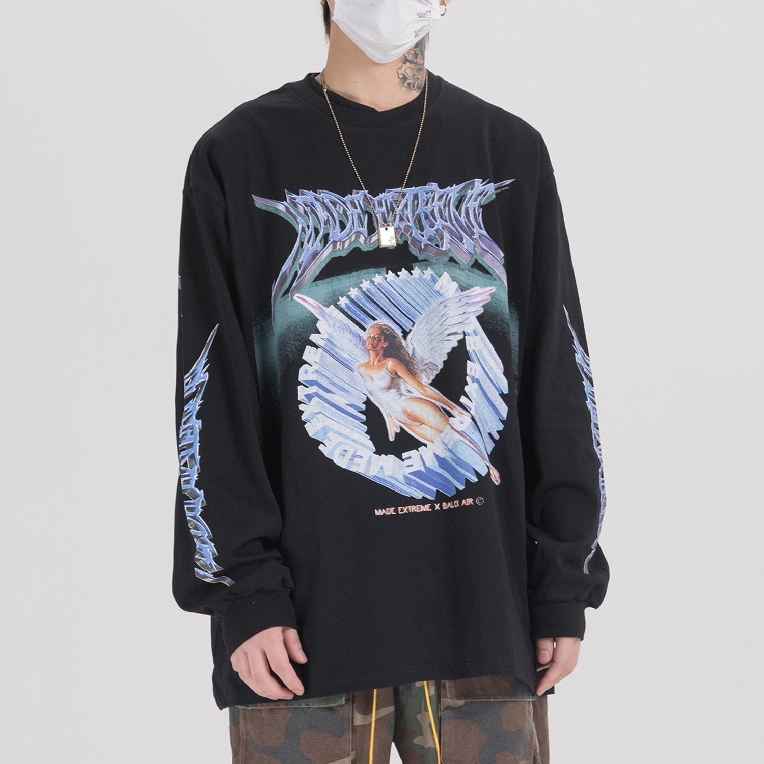 'Made Extreme' Metal Graphic Long Sleeve T-Shirt Newgew