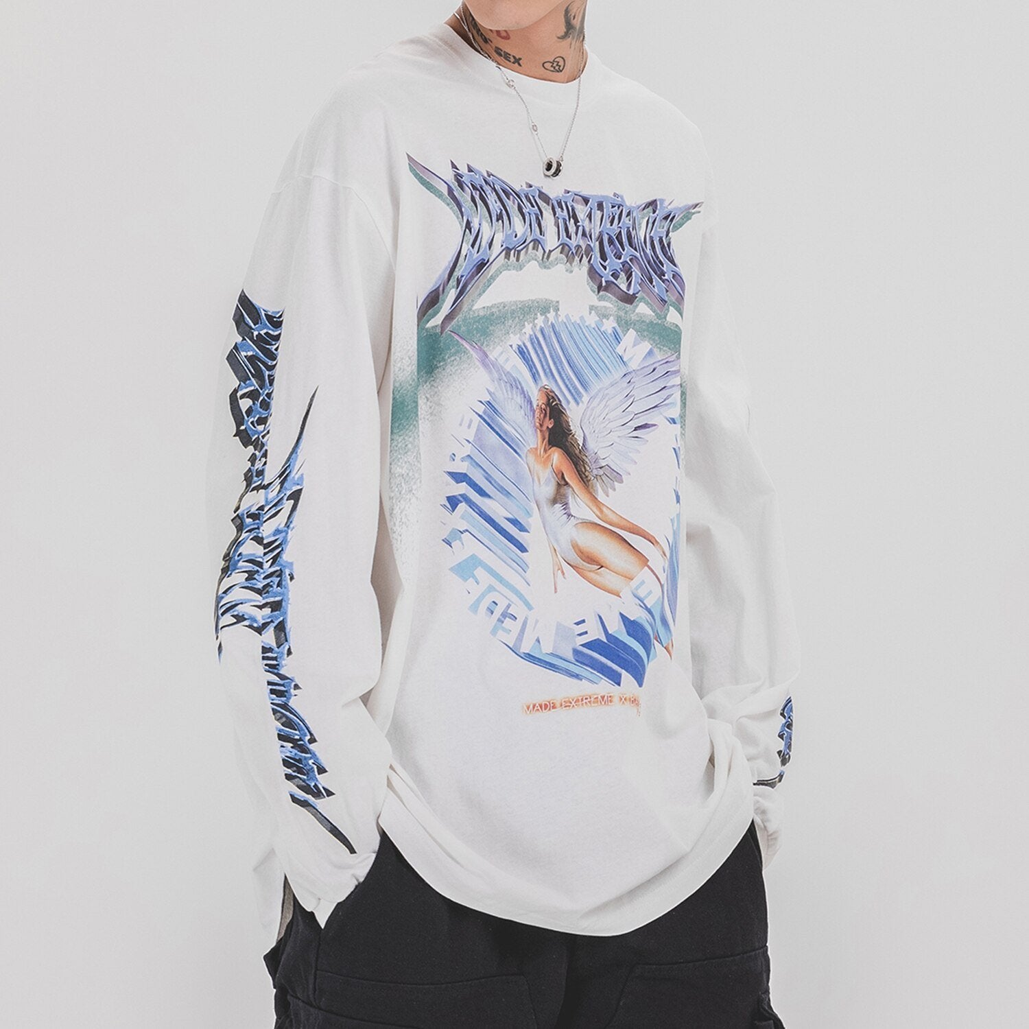 'Made Extreme' Metal Graphic Long Sleeve T-Shirt Newgew