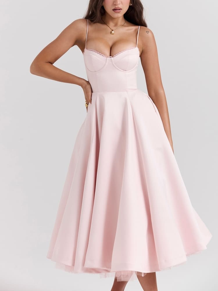 Ballerina Pink Midi Dress Newgew Dresses