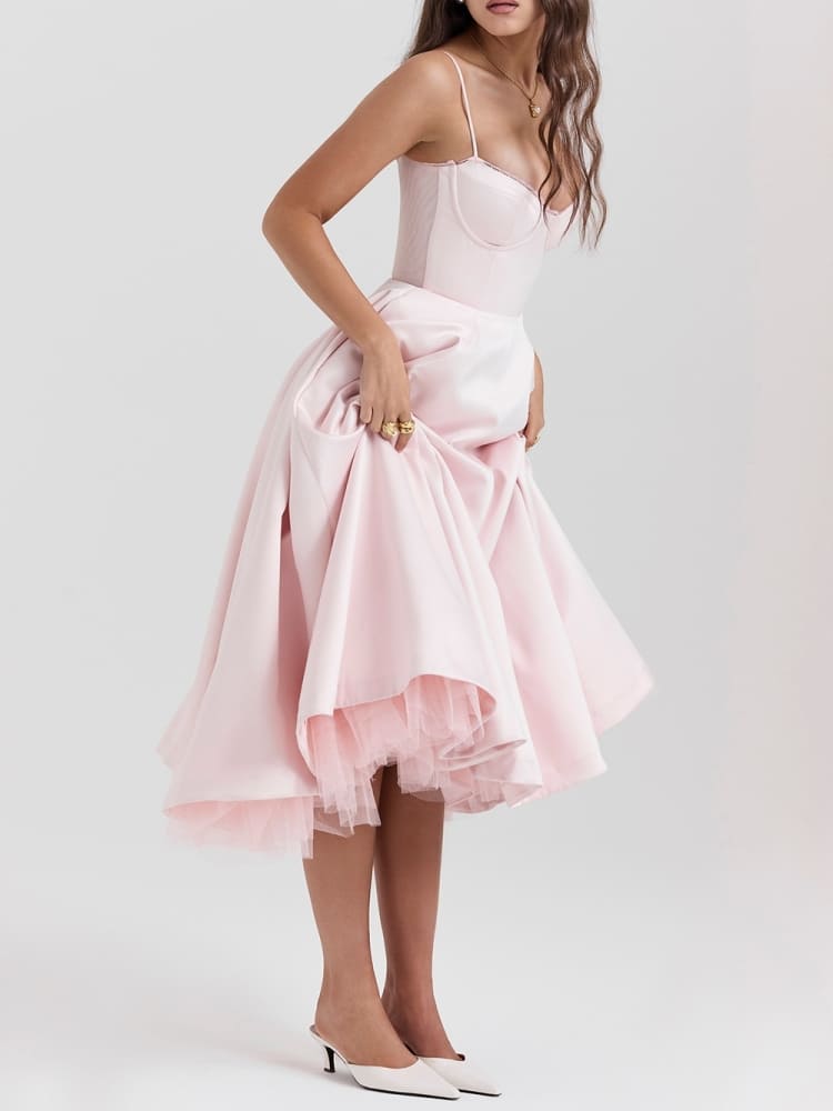Ballerina Pink Midi Dress Newgew Dresses
