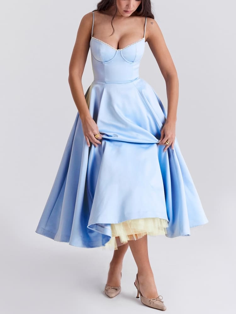 Cinderella Blue Tulle Midi Dress Newgew Dresses