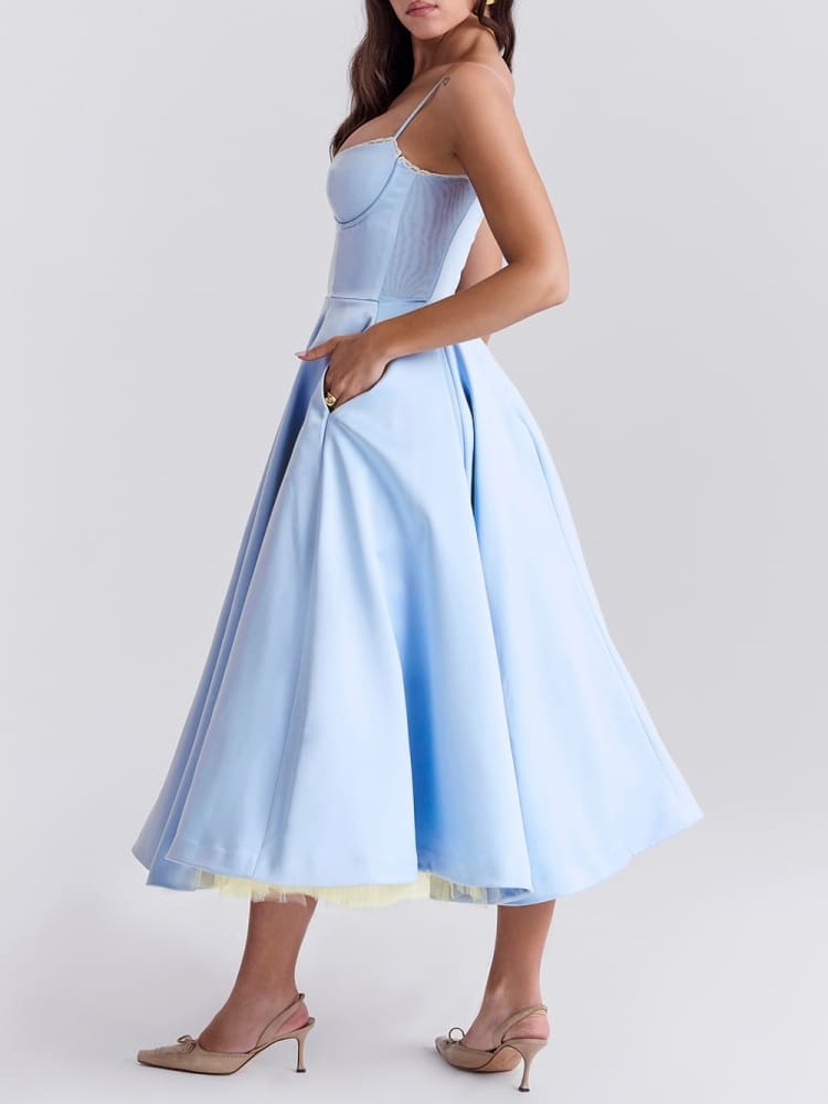Cinderella Blue Tulle Midi Dress Newgew Dresses