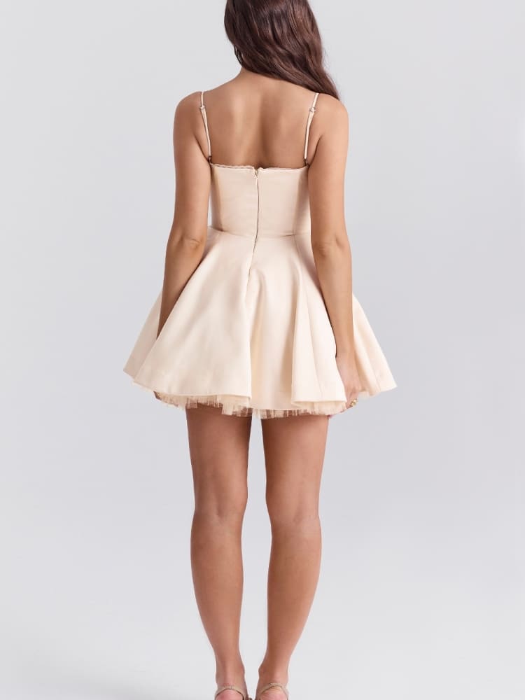 Vintage Cream Tulle Mini Dress Newgew Dresses