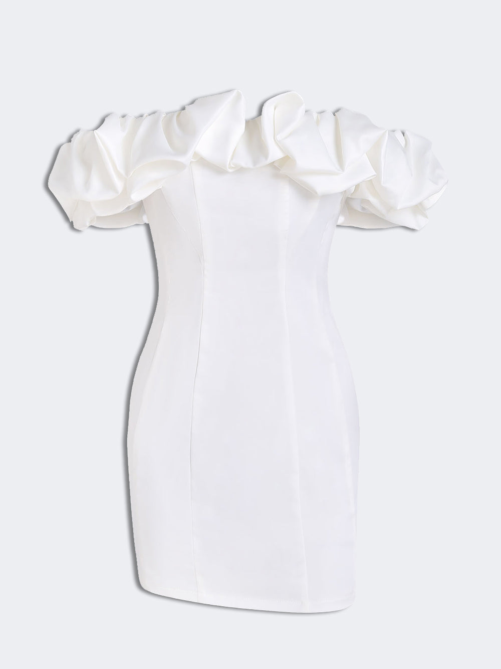 Satin Ruffled Strapless Mini Dress Newgew Dresses