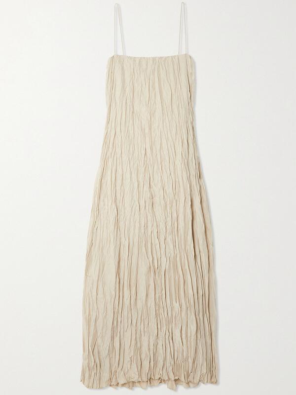 Crinkled Doll Maxi Dress - Neutrals Newgew Dresses