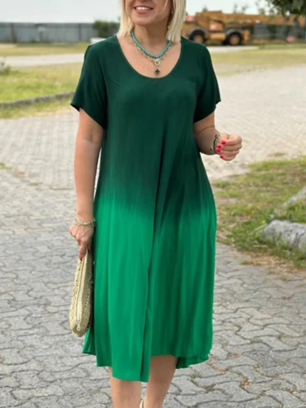 Tie Dye Gradient Flare Dress Newgew Dresses