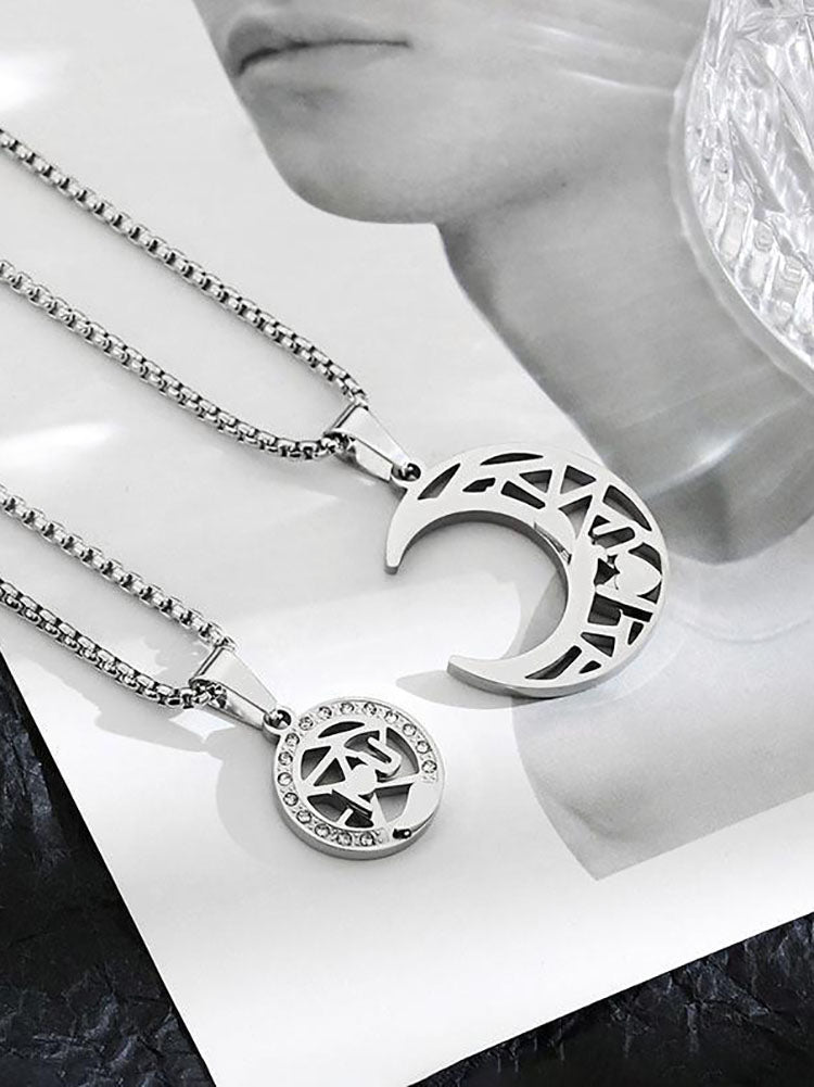 One Piece Couple Moon Star Chain Necklaces Newgew