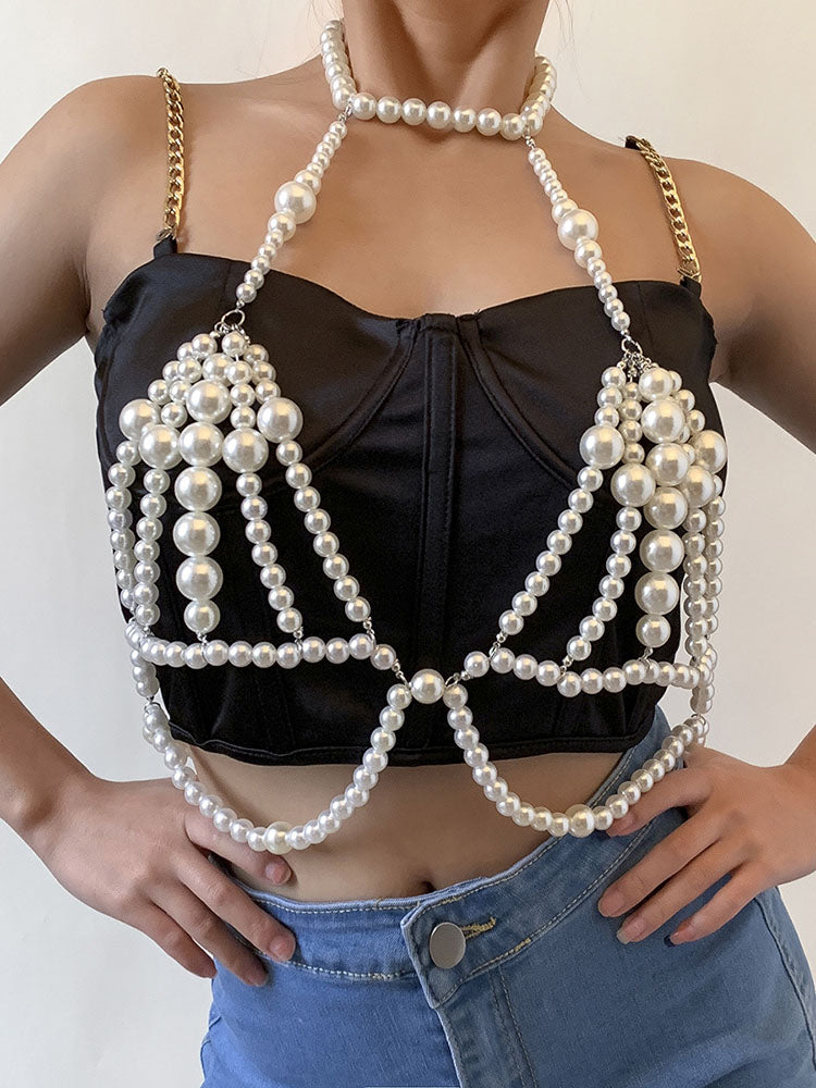 Pearl Bra Bikini Design Body Jewelry Outfits Newgew