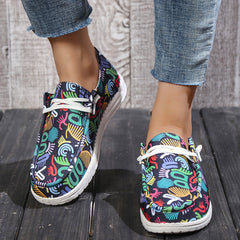 Print Lace-Up Loafers Shoes Newgew