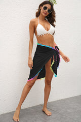 Tassel Patched Irregular One Piece Beach Skirt Newgew